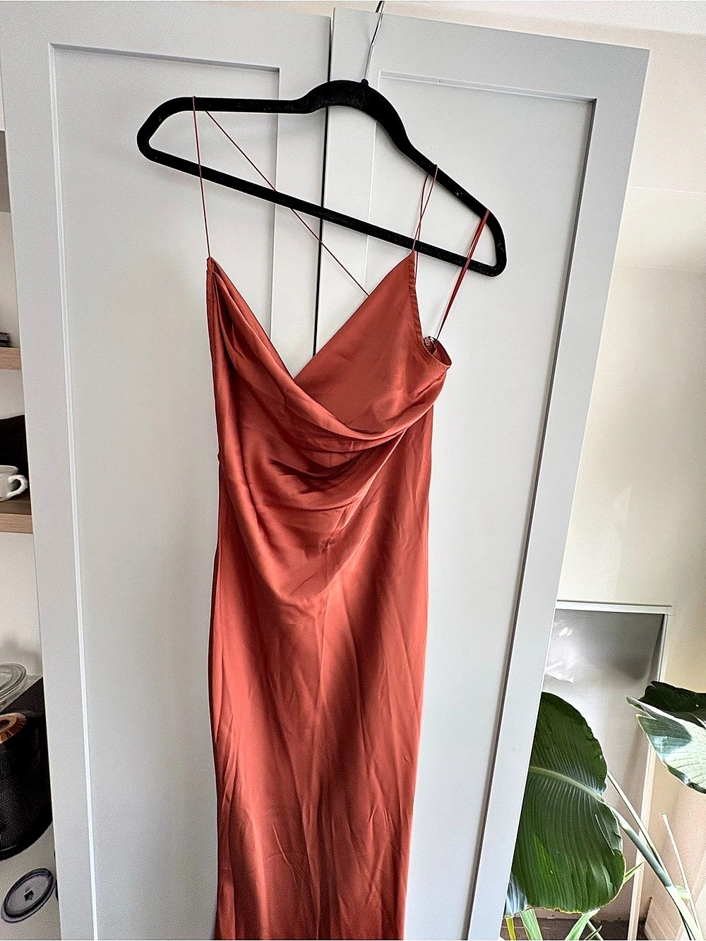 NWT 12th Tribe Cowl Neck Midi Dress in Rust Size Large